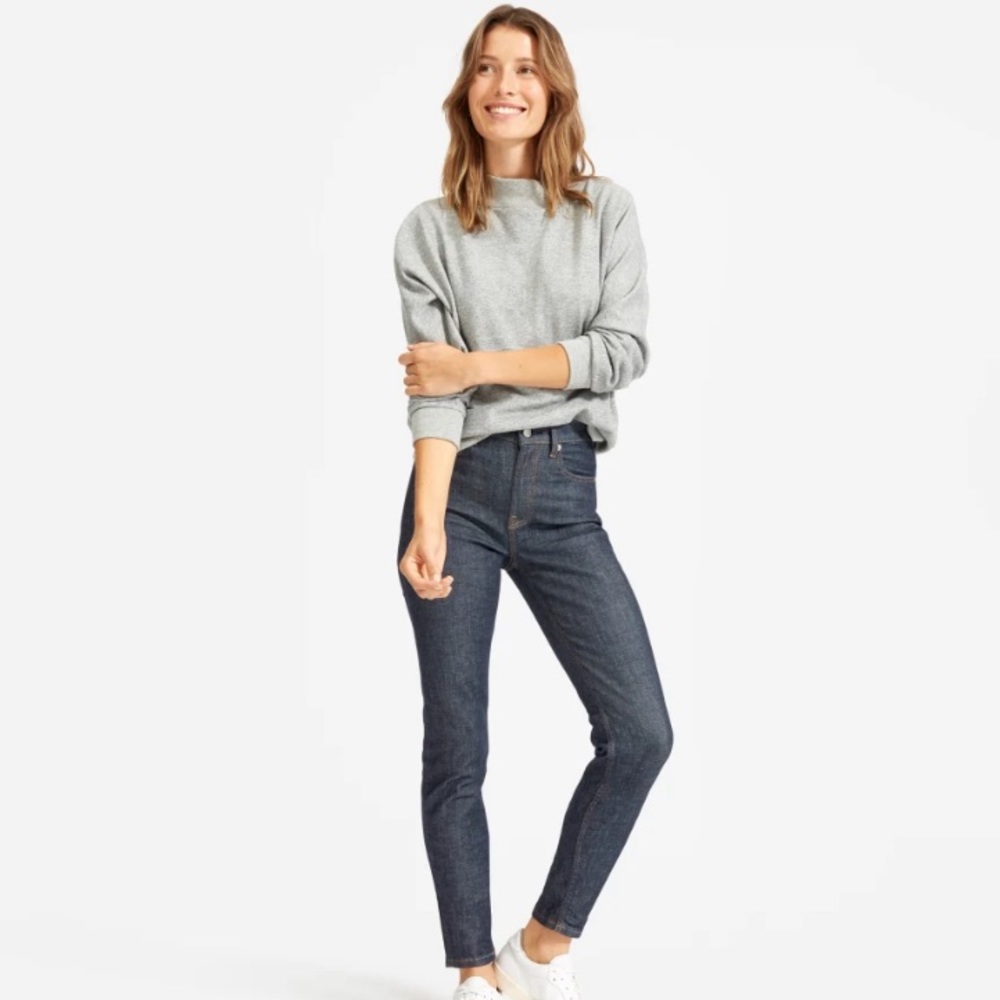 Everlane High Rise Skinny Jean in Dark Indigo